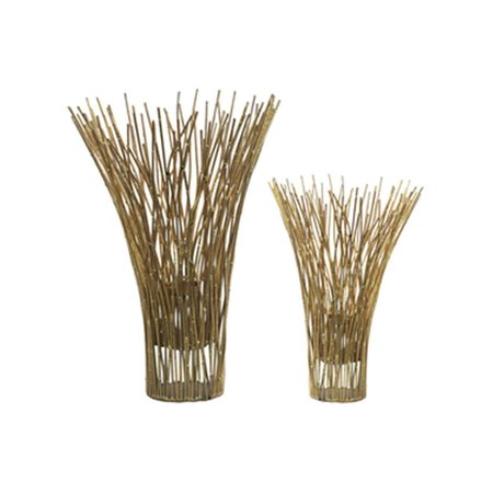 URBAN TRENDS COLLECTION Metal Bamboo Decor Gold Set of 2 67125